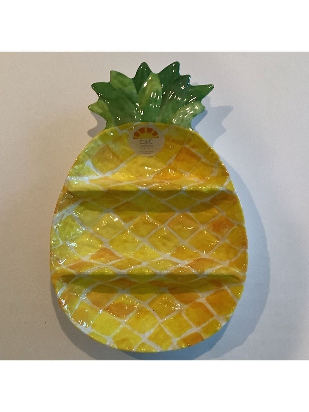 C & C California Home Pineapple Tray Indoor Outdoor New